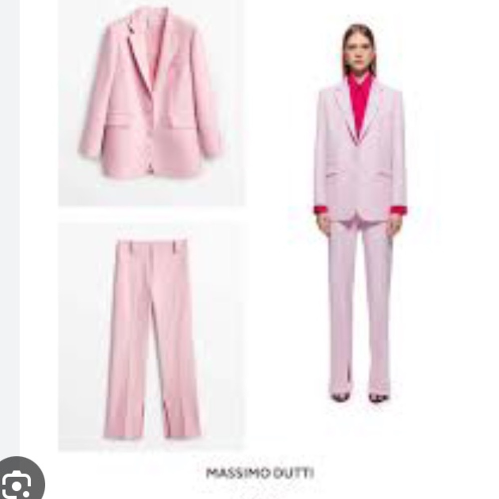 MASSIMO DUTTI STUDIO NWT WOOL & COTTON HIGH WAIST SLIT ANKLE STRUCTURED PANTS - Picture 3 of 12